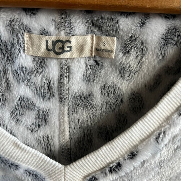 Ugg Women's Top Daisy Fleece Cotton Blend V-neck Long Sleeve Sweater Size S - Picture 6 of 13